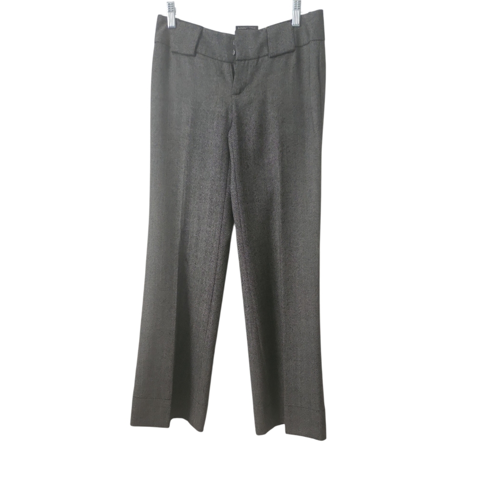 Banana Republic Women's Black/Charcoal Wool Herringbone Trouser Pants Size 0P